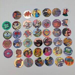 VTG 1995 Treat Entertainment Stack 'n Smack Pogs Lot 40 Street Kaps Milk Caps